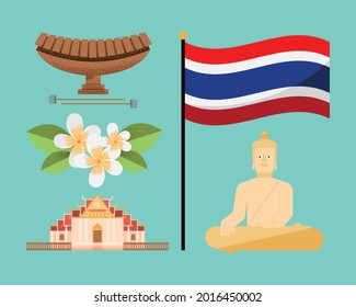 five thailand country set icons