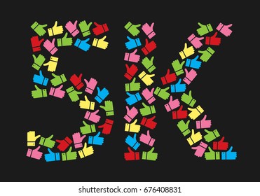 Five Thousand Followers Illustration