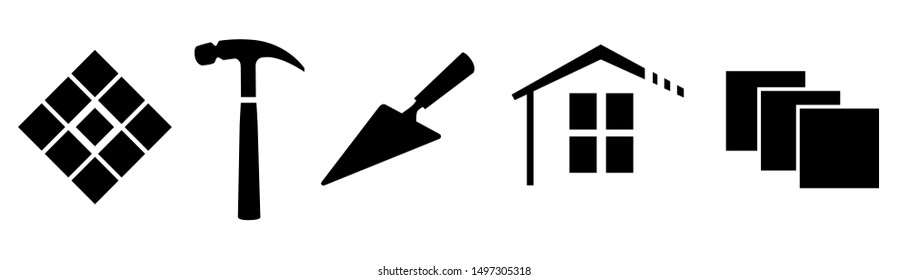 five tiler piktogram vector illustrations