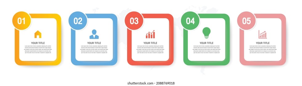 five timeline infographic template.Presentation business infographic template with 5 options