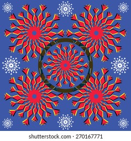 Five Turning Wheels (motion illusion)