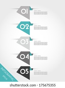 five turquoise irregular stickers. infographic concept.