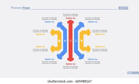 Five Two-sided Arrows Slide Template