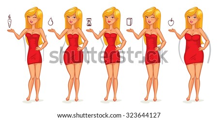 Five Types Female Figures Body Shapes Stock Vector (Royalty Free