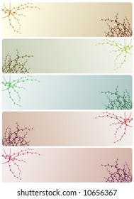 Five variants of floral ornament. Vector illustration