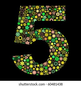 FIVE. Vector floral illustration