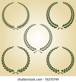 Five vector wreaths