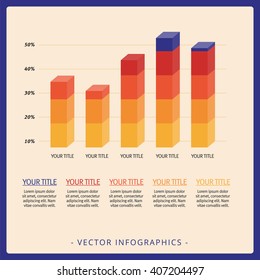 Five vertical bars template