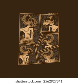 The Five Warriors tshirt design 