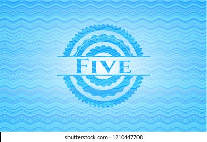 Five water wave representation emblem.