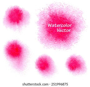 Five watercolor blobs, vector illustration 