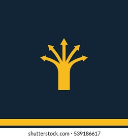 Five way arrow icon.
