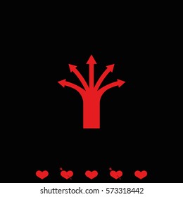 Five way arrow icon.