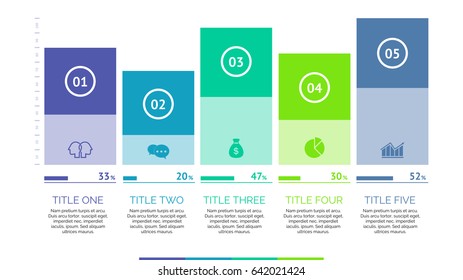 Five Wide Bars Slide Template