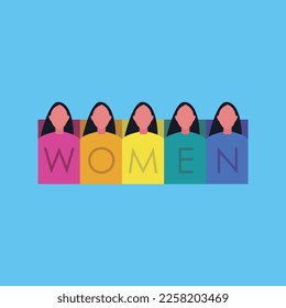 Five woman in five colour
