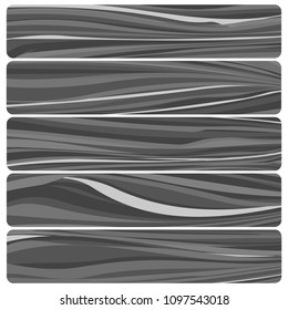 Five wooden boards. Vector abstract wood texture in flat design. 