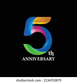 Five year anniversary logotype template design