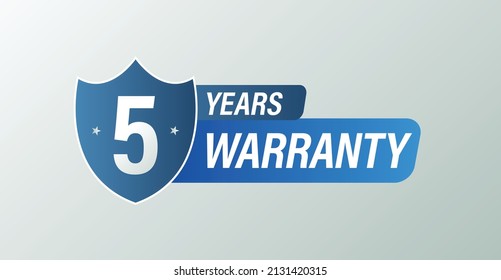 'five year warranty' vector icon. service warranty abstract, blue in color