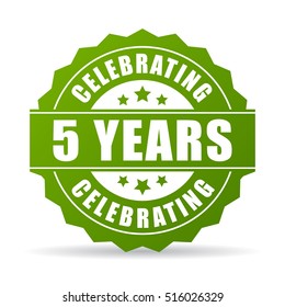 Five Years Anniversary Celebrating Icon Vector Illustration Isolated On White Background