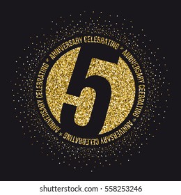 Five years anniversary celebration logotype. 5th anniversary logo.