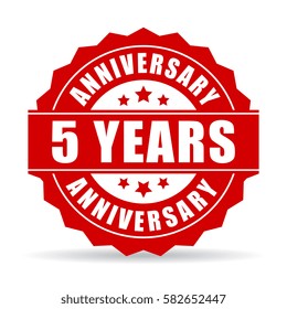 Five years anniversary celebration vector icon