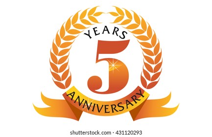 Five Years  Ribbon Anniversary 