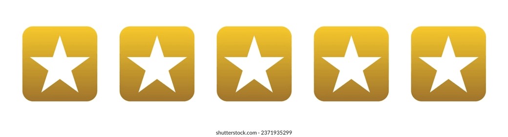 Five Yellow Star Rating. 5 red stars for product review, ranking, feedback, service.