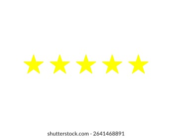 Five yellow stars rating system three stars filled