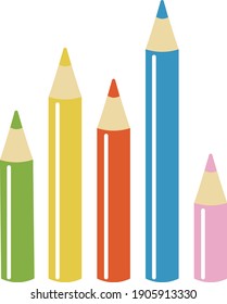 Five-color colored pencil set, colored pencil graph