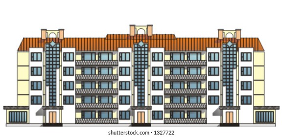 Five-floor apartment house