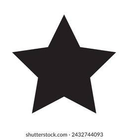Five-pointed black star icon. Vector star symbol. Simple flat style concept. Modern isolated button. For web site application game mobile apps business solution marketing.