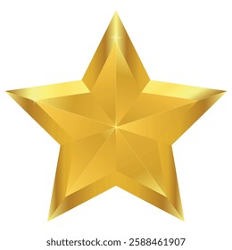 FIVE-POINTED GOLD STAR, HOLIDAYS, ANNIVERSARY, EVENTS, on a white background