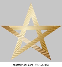 Five-pointed gold star stripes assorted gold shades EPS 10
