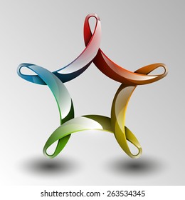 The five-pointed infinite tape icon for your business presentation or a symbol of the company
