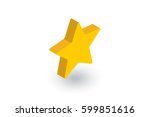 five-pointed star, bookmark isometric flat icon. 3d vector colorful illustration. Pictogram isolated on white background
