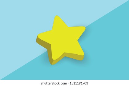five-pointed star, bookmark isometric flat icon. 3d vector colorful illustration. Pictogram isolated on white background