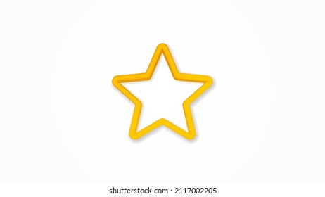 five-pointed star, bookmark realistic icon. 3d vector illustration. Isolated line color pictogram. Transparent shadows