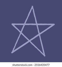 Five-pointed star color. Clip art doodle illustration.