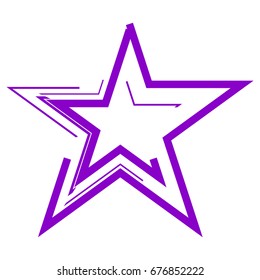 Five-pointed star drawn by brush