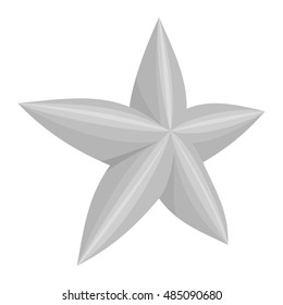 Five-pointed star icon in black monochrome style isolated on white background vector illustration