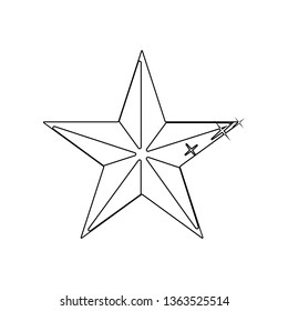 Five-pointed star  icon. Element of Stars for mobile concept and web apps icon. Outline, thin line icon for website design and development, app development