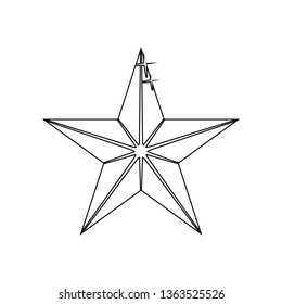 Five-pointed star  icon. Element of Stars for mobile concept and web apps icon. Outline, thin line icon for website design and development, app development