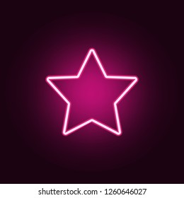 five-pointed star icon. Elements of web in neon style icons. Simple icon for websites, web design, mobile app, info graphics