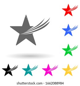 Five-pointed star multi color style icon. Simple glyph, flat vector of star icons for ui and ux, website or mobile application