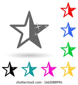Five-pointed star multi color style icon. Simple glyph, flat vector of star icons for ui and ux, website or mobile application