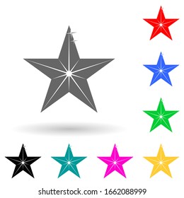 Five-pointed star multi color style icon. Simple glyph, flat vector of star icons for ui and ux, website or mobile application