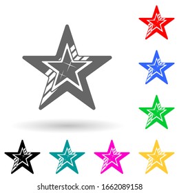 Five-pointed star multi color style icon. Simple glyph, flat vector of star icons for ui and ux, website or mobile application