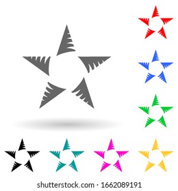 Five-pointed star multi color style icon. Simple glyph, flat vector of star icons for ui and ux, website or mobile application