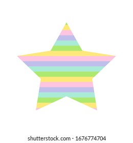 Una estrella de cinco puntas con una banda multicolor. Estrella colorida. Estrella de raya. 