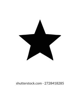 Five-pointed star silhouette icon vector flat design.